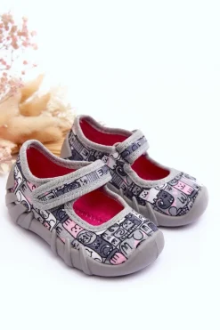 Dziewczęce|Back To School></noscript>BEFADO Papcie Baleriny Kotki 109P261 Szare