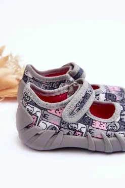 Dziewczęce|Back To School></noscript>BEFADO Papcie Baleriny Kotki 109P261 Szare