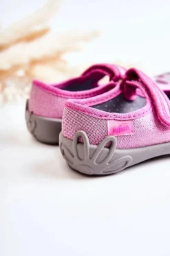 Dziewczęce|Balerinki Dziecięce></noscript>BEFADO Papcie Baleriny Kotki 114X451 Różowo-Szare