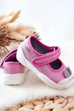 Dziewczęce|Balerinki Dziecięce></noscript>BEFADO Papcie Baleriny Królik 209P034 Różowe