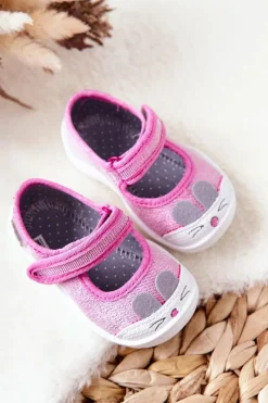 Dziewczęce|Balerinki Dziecięce></noscript>BEFADO Papcie Baleriny Królik 209P034 Różowe