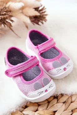 Dziewczęce|Balerinki Dziecięce></noscript>BEFADO Papcie Baleriny Królik 209P034 Różowe