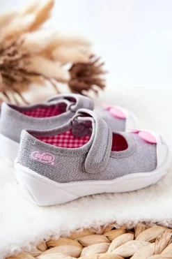 Outlet BEFADO Papcie Baleriny Królik 209P033 Szare