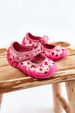 Best Papcie Baleriny Motyle 109P257 Różowe Dzieci Dziewczęce|Balerinki Dziecięce