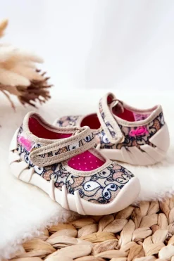 Dziewczęce|Balerinki Dziecięce>BEFADO Papcie Baleriny Sarenki 109P240 Beżowe