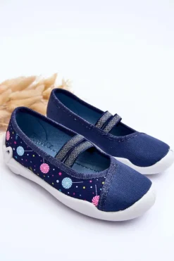 New Papcie Baleriny 116X316 Granatowe Dzieci Dziewczęce|Balerinki Dziecięce