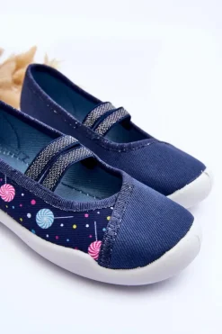New Papcie Baleriny 116X316 Granatowe Dzieci Dziewczęce|Balerinki Dziecięce