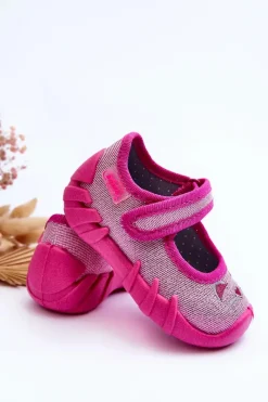 Dziewczęce|Back To School></noscript>BEFADO Papcie Baleriny Błyszczące Kotki 109P235 Różowe Czarny