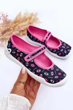 Best BEFADO Papcie Baleriny Dziewczęce 114Y518 Granatowo-Różowe Niebieski