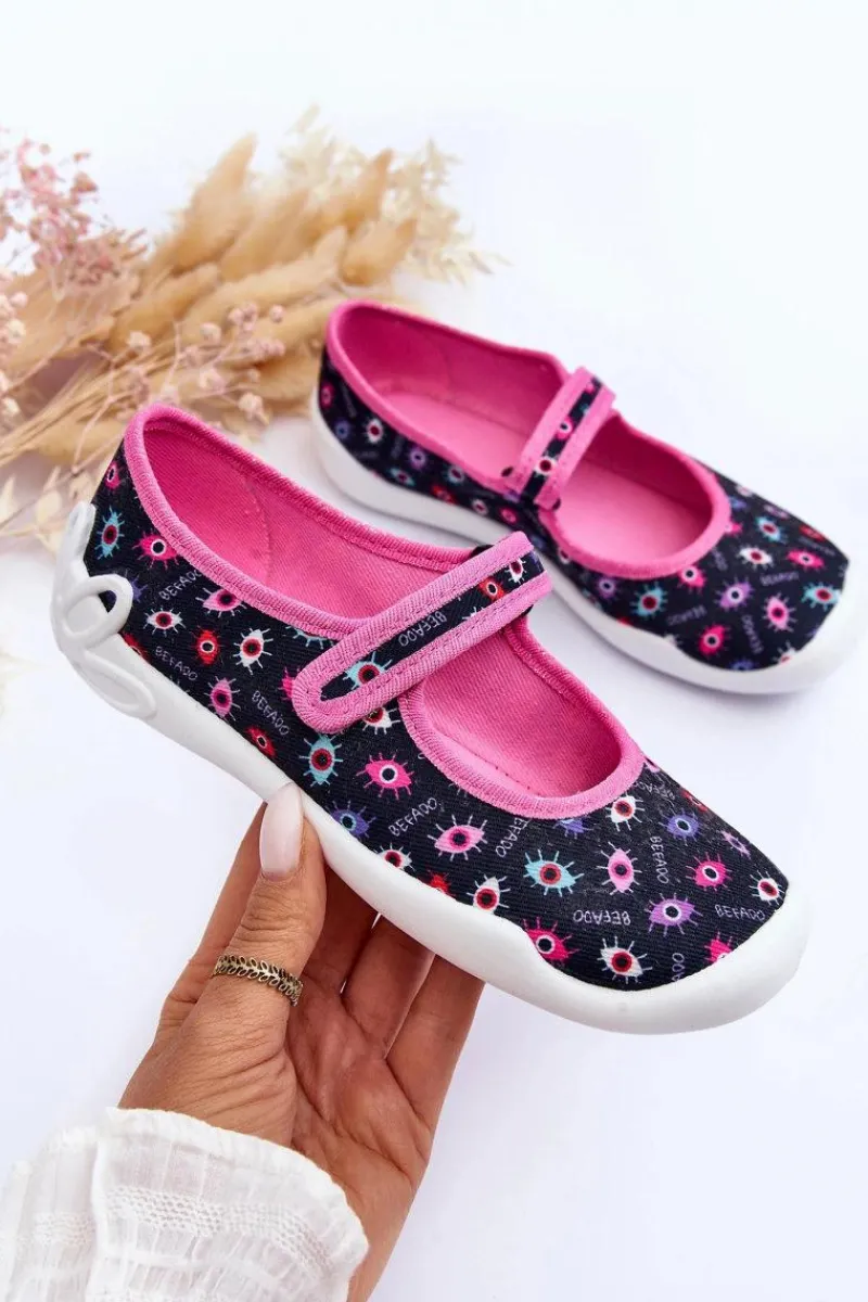 Best BEFADO Papcie Baleriny Dziewczęce 114Y518 Granatowo-Różowe Niebieski