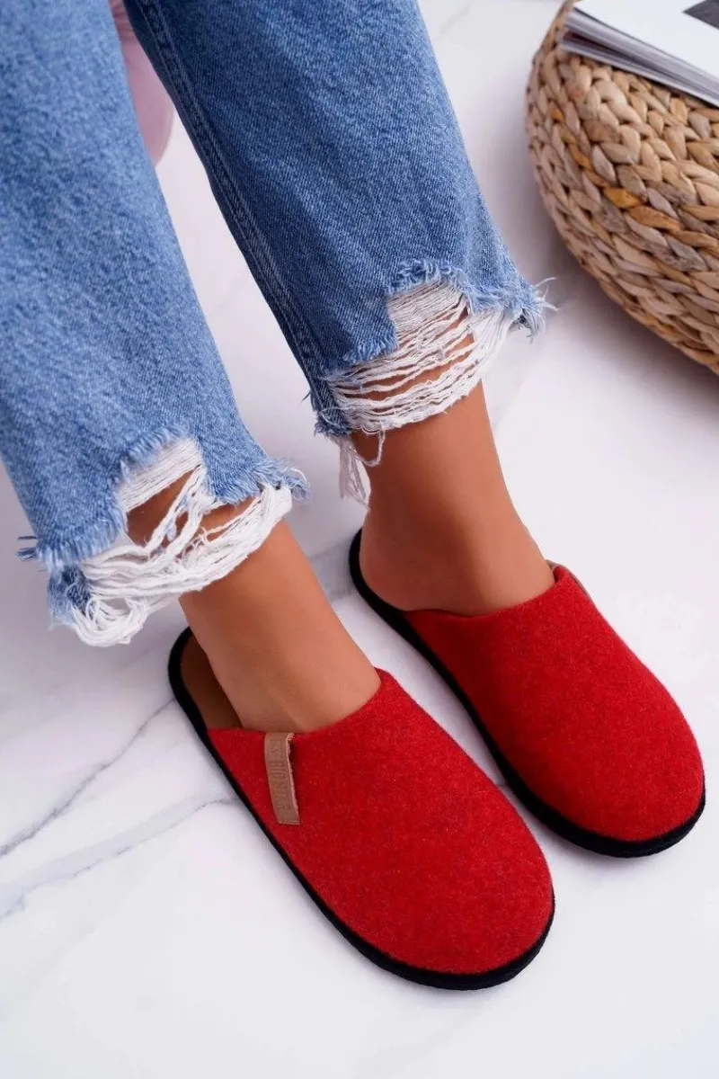 Kapcie Klasyczne>Big Star Shoes Papcie Damskie Domowe Big Star Czerwone D267865A
