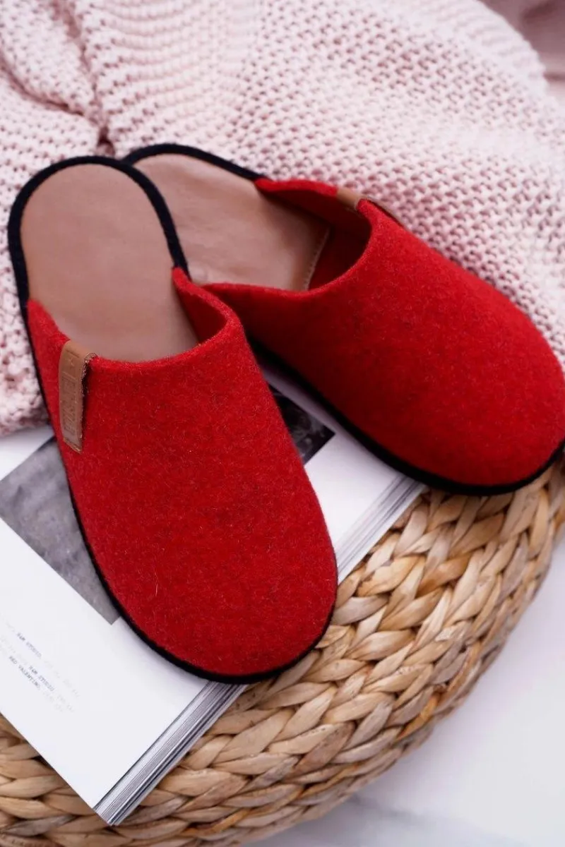 Kapcie Klasyczne>Big Star Shoes Papcie Damskie Domowe Big Star Czerwone D267865A