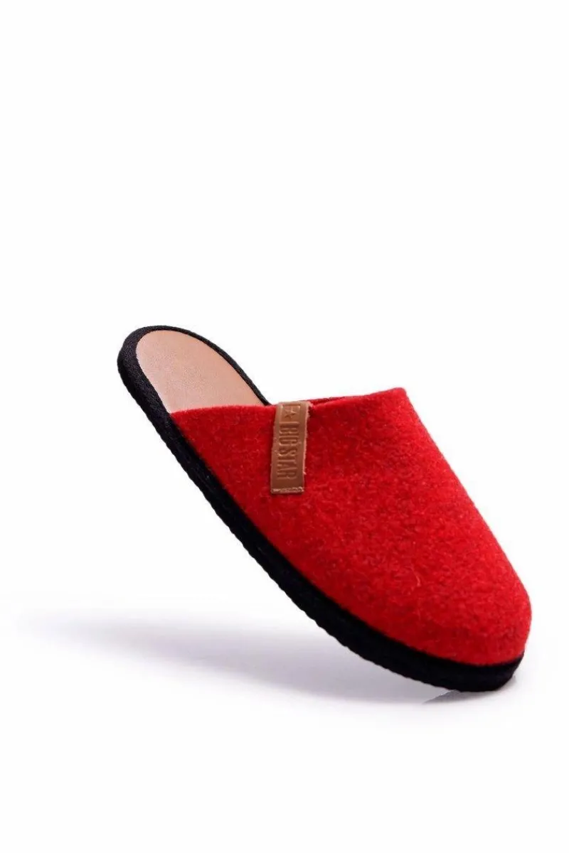 Kapcie Klasyczne>Big Star Shoes Papcie Damskie Domowe Big Star Czerwone D267865A