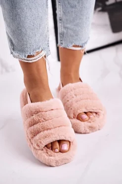 Clearance Papcie Damskie na Platformie Futrzane Pomarańczowe Snowflake Damskie Kapcie Klasyczne