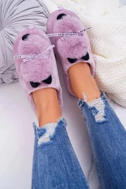 Discount Papcie Damskie Z Futerkiem Kotek Różowe Kitty Damskie Kapcie Klasyczne