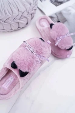 Discount Papcie Damskie Z Futerkiem Kotek Różowe Kitty Damskie Kapcie Klasyczne