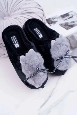 Discount Boto Papcie Damskie Z Futerkiem Kotek Czarne Kitty