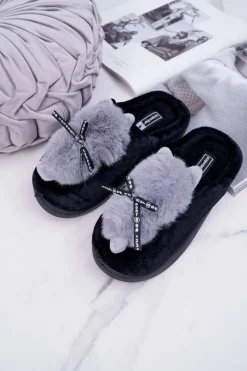 Discount Boto Papcie Damskie Z Futerkiem Kotek Czarne Kitty