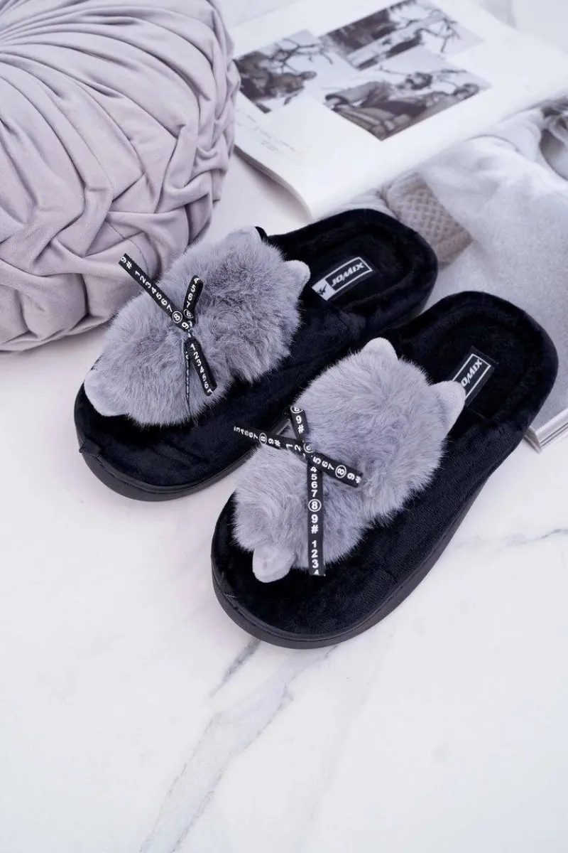 Discount Boto Papcie Damskie Z Futerkiem Kotek Czarne Kitty