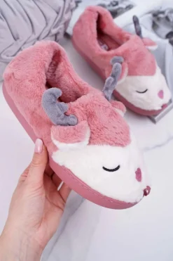 Hot Boto Papcie Damskie Z Futerkiem Renifery Ciemny Róż Reindeer