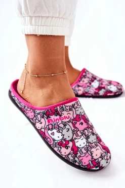 Best Papcie Klapki Jednorożce 155D201 Różowe Damskie Kapcie Klasyczne|Klapki Damskie Klasyczne