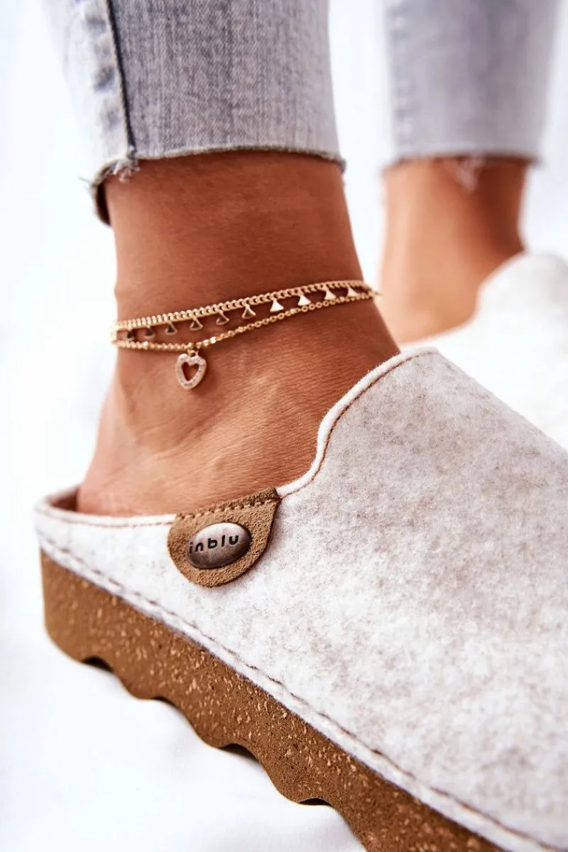 Outlet Papcie Klapki Profilaktyczne DK06 002 Beżowe Damskie Kapcie Klasyczne|Klapki Damskie Klasyczne