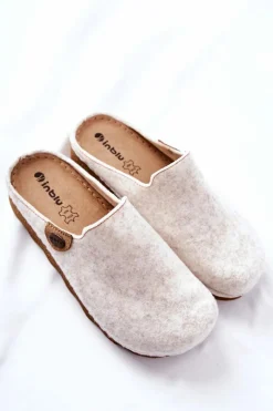 Outlet Papcie Klapki Profilaktyczne DK06 002 Beżowe Damskie Kapcie Klasyczne|Klapki Damskie Klasyczne