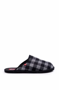 Online Papcie Męskie Domowe Big Star Szare EE176002 Męskie Papcie Męskie