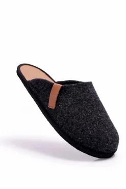 Sale Big Star Shoes Papcie Męskie Domowe Panto Fino II167009 Czarno-Brązowe