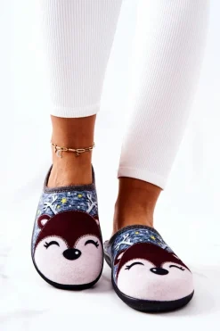 Kapcie Klasyczne>Boto Papcie Ocieplane Renifer e Taffy Niebieski