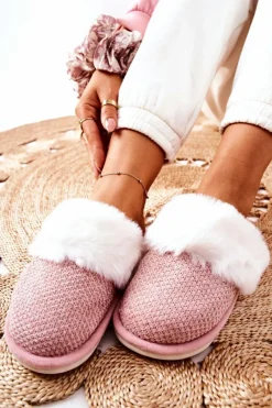 Boto Papcie Ocieplane Z Futerkiem Różowe Flamarin