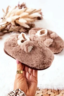 Hot Papcie Ocieplane Ze Ściągaczem Brązowe Dessi Dzieci Dziewczęce