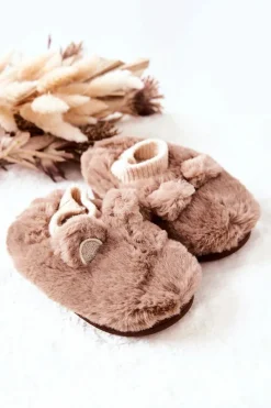 Hot Papcie Ocieplane Ze Ściągaczem Brązowe Dessi Dzieci Dziewczęce