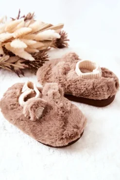 Hot Papcie Ocieplane Ze Ściągaczem Brązowe Dessi Dzieci Dziewczęce