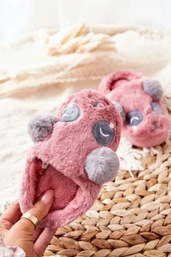 Dziewczęce></noscript>Boto Papcie Ze Zwierzątkiem Ciemno Różowe Pandi