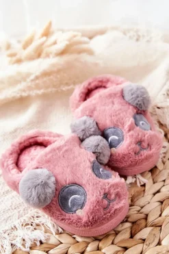 Dziewczęce></noscript>Boto Papcie Ze Zwierzątkiem Ciemno Różowe Pandi