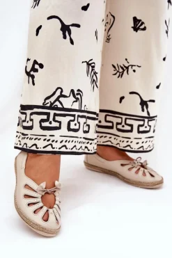 Baleriny Skórzane|Baleriny Klasyczne>Zazoo Płaskie Baleriny Z Naturalnej Skóry 10179 Beżowe Beżowy