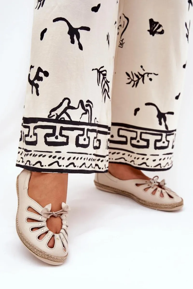 Baleriny Skórzane|Baleriny Klasyczne>Zazoo Płaskie Baleriny Z Naturalnej Skóry 10179 Beżowe Beżowy