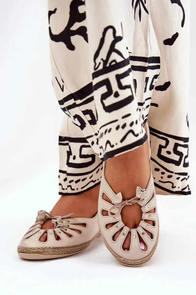 Baleriny Skórzane|Baleriny Klasyczne>Zazoo Płaskie Baleriny Z Naturalnej Skóry 10179 Beżowe Beżowy