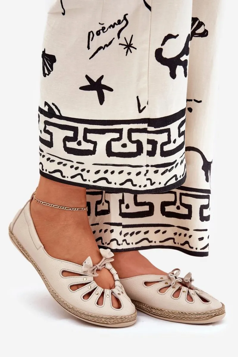 Baleriny Skórzane|Baleriny Klasyczne>Zazoo Płaskie Baleriny Z Naturalnej Skóry 10179 Beżowe Beżowy