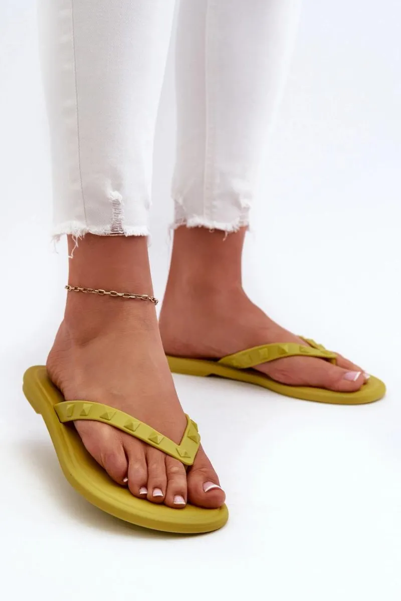 Klapki Damskie Japonki|Klapki Damskie Klasyczne>ZAXY Płaskie Elastyczne Klapki Japonki Damskie JJ285253 Limonkowe Zielony