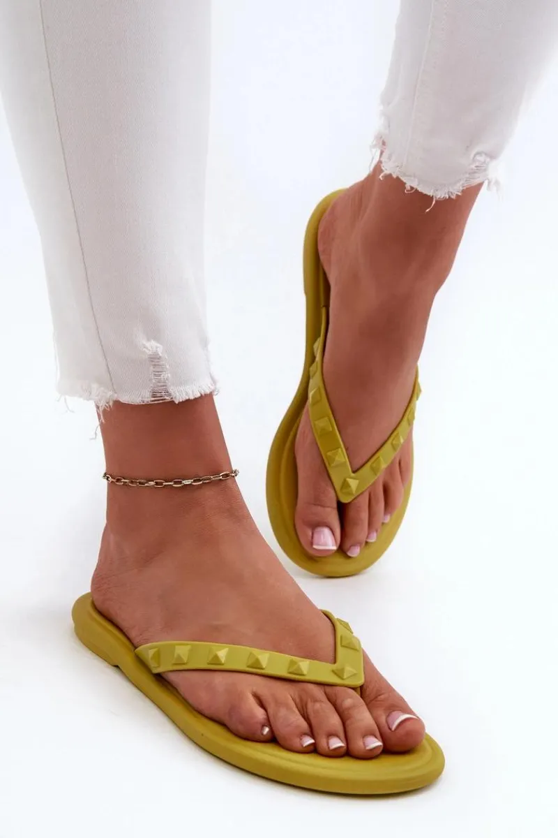 Klapki Damskie Japonki|Klapki Damskie Klasyczne>ZAXY Płaskie Elastyczne Klapki Japonki Damskie JJ285253 Limonkowe Zielony