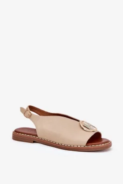 Sandały Płaskie><noscript><img width=