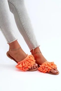 New Płaskie Klapki Damskie Z Frędzlami Pomarańczowe Rialle Damskie Klapki Damskie Klasyczne