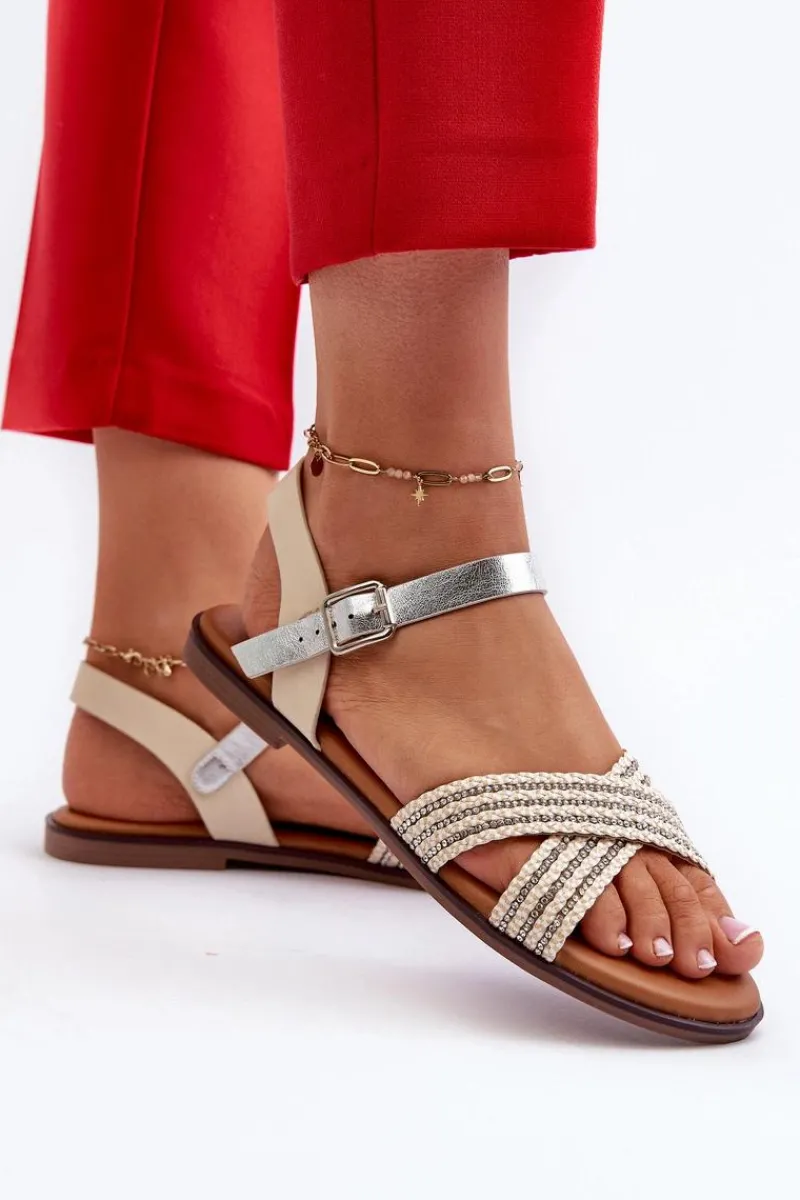 Sandały Płaskie>Damskie buty S.Barski Płaskie Sandały Damskie S.Barski MY923 Beżowe Beżowy