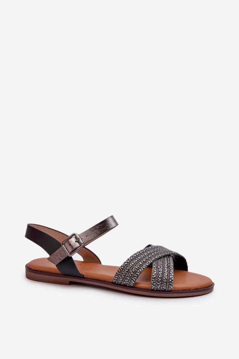 Outlet Damskie buty S.Barski Płaskie Sandały Damskie S.Barski MY923 Czarne Czarny