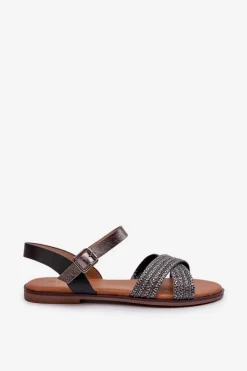 Outlet Damskie buty S.Barski Płaskie Sandały Damskie S.Barski MY923 Czarne Czarny