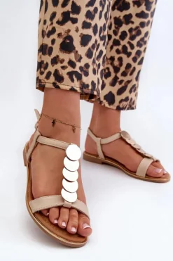 Sandały Płaskie><noscript><img width=