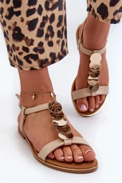 Sandały Płaskie><noscript><img width=