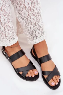 Sandały Płaskie><noscript><img width=